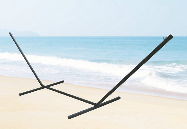 Doppel-Hängemattengestell aus Stahl 456 x 122 x 137 cm Bauer Schwarz sconto