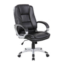 Poltrona da Ufficio Direzionale Boston con Braccioli 63x69x103-114 cm in Pelle Sintetica Nero      