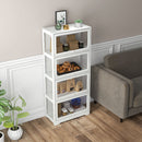 Vetrina a 4 Ripiani con Ante a Battente 59x30x139 cm in Legno e Acrilico Bianco      