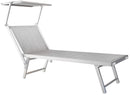 Set 2 Lettini Prendisole da Giardino 186x60x38 cm in Alluminio e Textilene Grigio