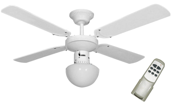 Deckenventilator 4 Flügel und Lampe Ø105 cm 3 Geschwindigkeit Bauer 2000 Weiß acquista