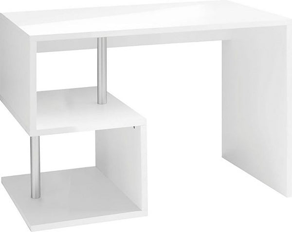 Scrivania con 2 Ripiani 100x50x77,5 cm Esse Bianco Lucido sconto