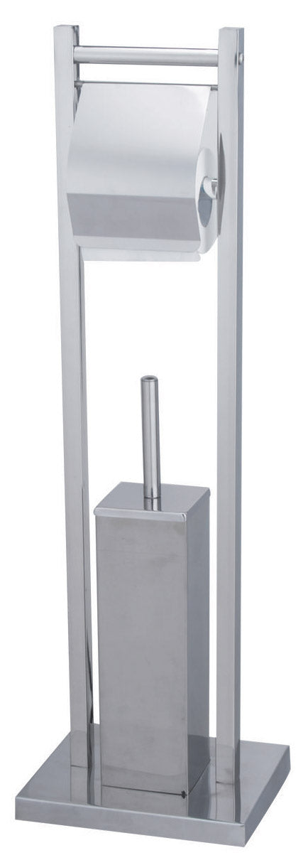 Stehrollenhalter und WC-Bürstenhalter aus verchromtem Fadi-Stahl acquista