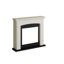 Camino Elettrico da Pavimento 107,2x95,2x24,5 cm Effetto Fiamma 1500W Sined Siena Bianco Crema