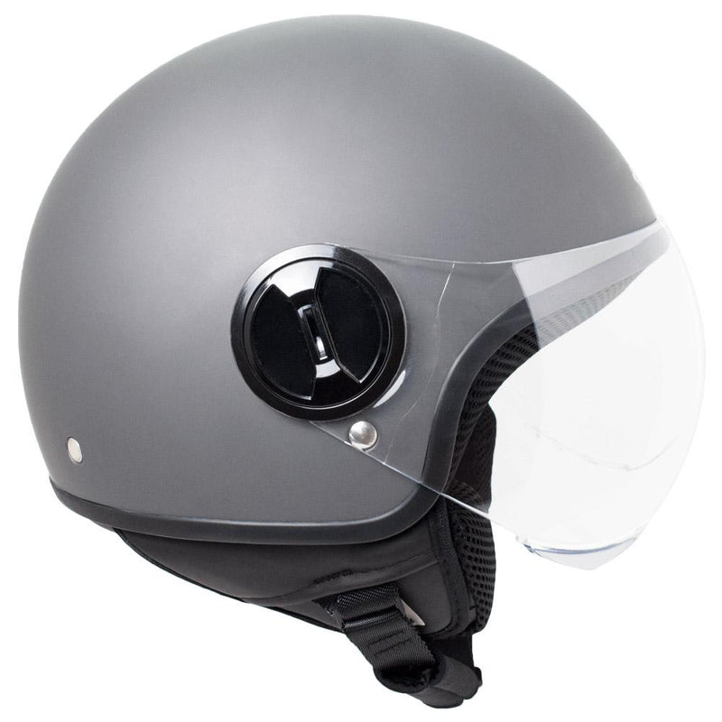Casco Demi-Jet per Scooter Visiera Sagomata SKA-P 1 WH Wolli Grigio Opaco XS - (53-54 cm)