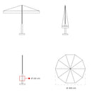 Ombrellone da Giardino Ø3 m Palo Ø48 mm in Legno Telo in Acrilico Danieli Havana Ecrù