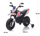 Moto Elettrica per Bambini 12V con Licenza Aprilia RX-125 Motocross Bianca