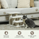 Scala per Cani e Gatti 45x35x34 cm a 3 Gradini con Rivestimento in Peluche Beige      