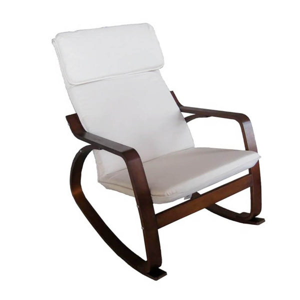 Schaukelstuhl aus Stoff und Holz mit Kissen 67x95xH90cm Adami Natural acquista