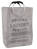 Borsa Portabiancheria con Manici 66x25x38 cm in Tessuto effetto Scamoscio Grigio