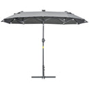 Ombrellone Doppio da Giardino 295x150x219 cm in Acciaio e Poliestere Grigio