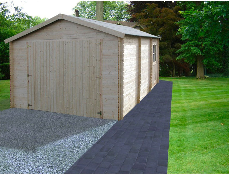 Box Auto Garage da Esterno 4,03x5,22m Senza Pavimento in Legno Abete 34mm Garodeal