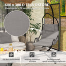 Amaca a Dondolo 118x98x192 cm Imbottita con Cuscino in Acciaio e Poliestere Grigio e Nero  
