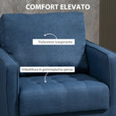 Poltrona 76x70x87 cm in Tessuto Effetto Lino Blu