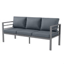 Divano da Giardino 3 Posti con Cuscini per Seduta e Schienale 185x66x64 cm in Alluminio Grigio