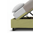 Letto Singolo Contenitore Imbottito Microfibra Tè Verde BoxMax Varie Misure