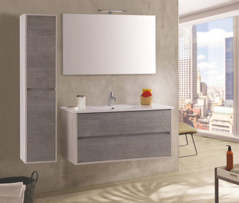 Mobile Bagno Sospeso 140cm TFT Hawaii Bianco Cemento