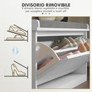 Panca Scarpiera Salvaspazio 8 Paia di Scarpe 80x26x44,5 cm con Cuscino e Cassetto Ribaltabile Bianco