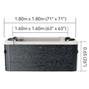 Vasca Idromassaggio Spa Oslo Aero Plus Smart con Wifi per 6 Persone 180x180x65 cm in Materiale Plastico Effetto legno      