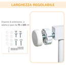 Cancellino per Cani Estensibile a Pressione 75-103 cm con Chiusura Automatica in Acciaio e ABS Bianco