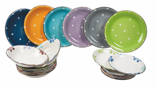 online 18-teiliges Tafelservice in Hard Dolomite Villa d'Este Home Tivoli Margarita Multicolor