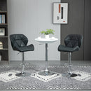 Set 2 Sgabelli da Bar 51,5x57,5x93-114,5 cm in Similpelle Nero