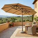 Ombrellone Doppio da Giardino 480x270 cm Apertura con Manovella Tortora Cuba      