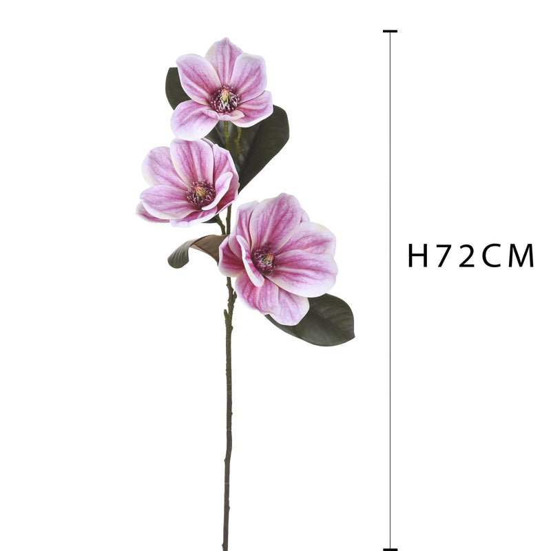 Set 4 Magnolie Real Touch Artificiali Altezza 72 cm Rosa