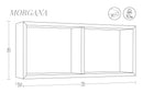Mensola Rettangolare 2 Scomparti da Parete 70x30x15,5 cm in Fibra di Legno Morgana Marrone Talpa