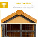 Conigliera da Giardino 122x63x92 cm con Rampa in Legno e Metallo
