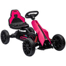 Go Kart a Pedali per Bambini 3-8 Anni 100x58x58,5 cm con Sedile Regolabile e Ruote in EVA Rosa e Nero      