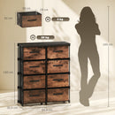 Cassettiera 8 Cassetti Stile Industriale 84,5x30,5x100 cm in Metallo e Legno Marrone Rustico      