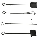 Portalegna per Camino 44,5x29,5x73 cm con Accessori in Metallo Nero