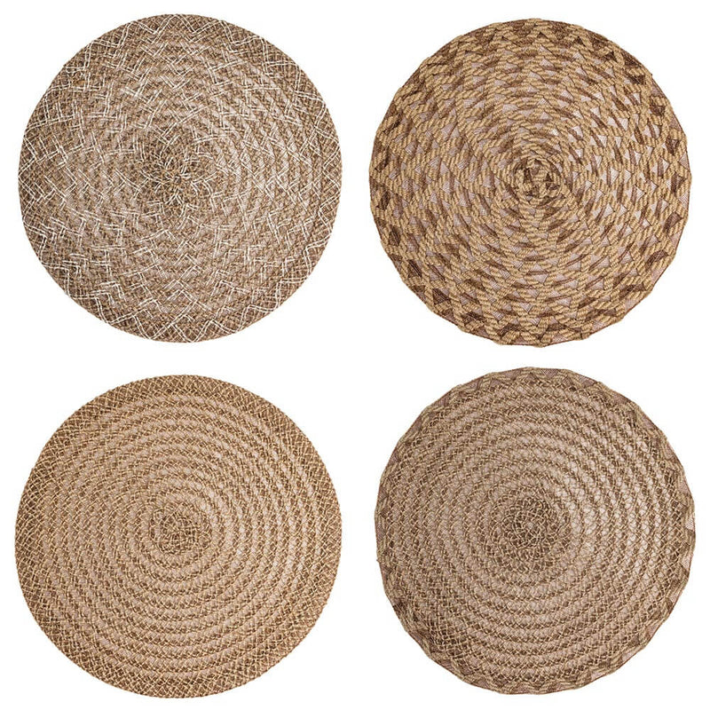 Set 4 Tovagliette Ø38x0,3 cm  in Lino e Poliestere VdE Tivoli 1996 Shades of chocolate