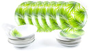Servizio Piatti 18 Pezzi in Porcellana Soriani Foglie Verde