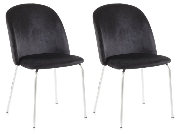 Set mit 2 Stühlen 45 x 47 x 85 cm in schwarzem Samt acquista