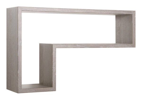 Mensola da Parete a Forma di L 61x37x15,5 cm in Fibra di Legno Lettera Rovere Grigio New