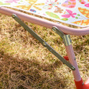 Lettino Prendisole Pieghevole per Bambini 118x40x24 cm in Metallo e Poliestere Rosa