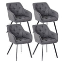 Set 4 Sedie 60x55xH79 cm in Tessuto Elsa Grigio