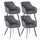 Set 4 Sedie 60x55xH79 cm in Tessuto Elsa Grigio