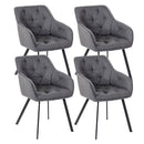 Set 4 Sedie 60x55xH79 cm in Tessuto Elsa Grigio