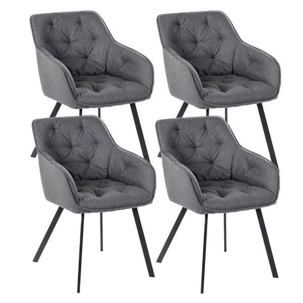 Set 4 Sedie 60x55xH79 cm in Tessuto Elsa Grigio acquista