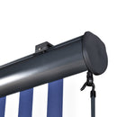 Tenda da Sole Avvolgibile a Rullo da Esterno Bianco e Blu Varie Misure