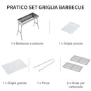 Barbecue a Carbone Carbonella Portatile e Pieghevole in Acciaio Inox 
