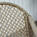 Set da Giardino Divano 2 Poltrone  e Tavolino in Rattan con Cuscini Arancione