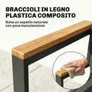 Set 2 Sedie Giardino Impilabili 56x55x85 cm con Seduta e Schienale Imbottiti in Alluminio e Texteline Grigio Scuro      
