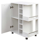 Mobile Bar Cantinetta Bottiglie Vino Legno Cantina 6 Posti Porta Calici Bianco