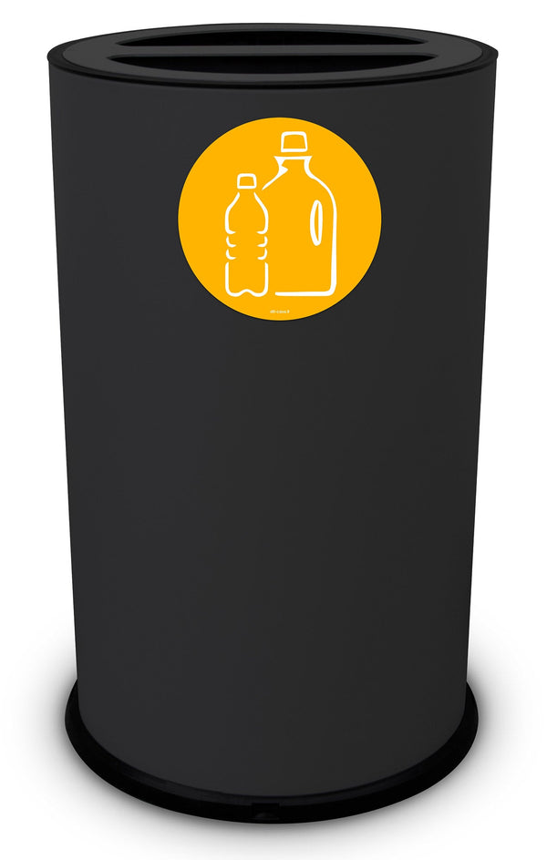 Pattumiera Per Raccolta Differenziata Ø 35x50 cm In Acciaio Verniciato 2 Scomparti Nero acquista