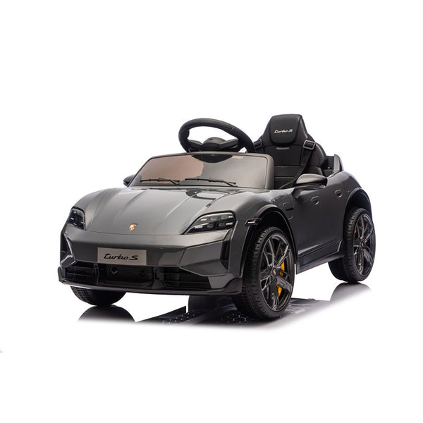 sconto Macchina Elettrica per Bambini Porsche Taycan Turbo S 12V con Telecomando Bluetooth Luci LED e Tappetini Nero