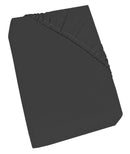 Lenzuolo Sotto con Angoli ed Elastico Tinta Unita Grigio Scuro Varie Misure